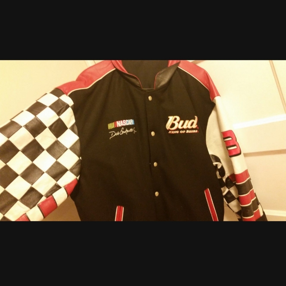 Dale Jr Budweiser Nascar (red/black/white) Men's Jacket size L
